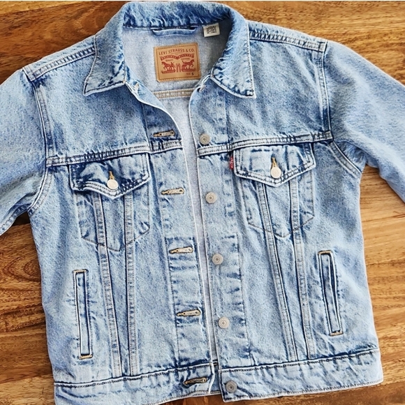 {Levi's} 4 Pockets Light Blue Denim Jacket Small - Picture 4 of 14